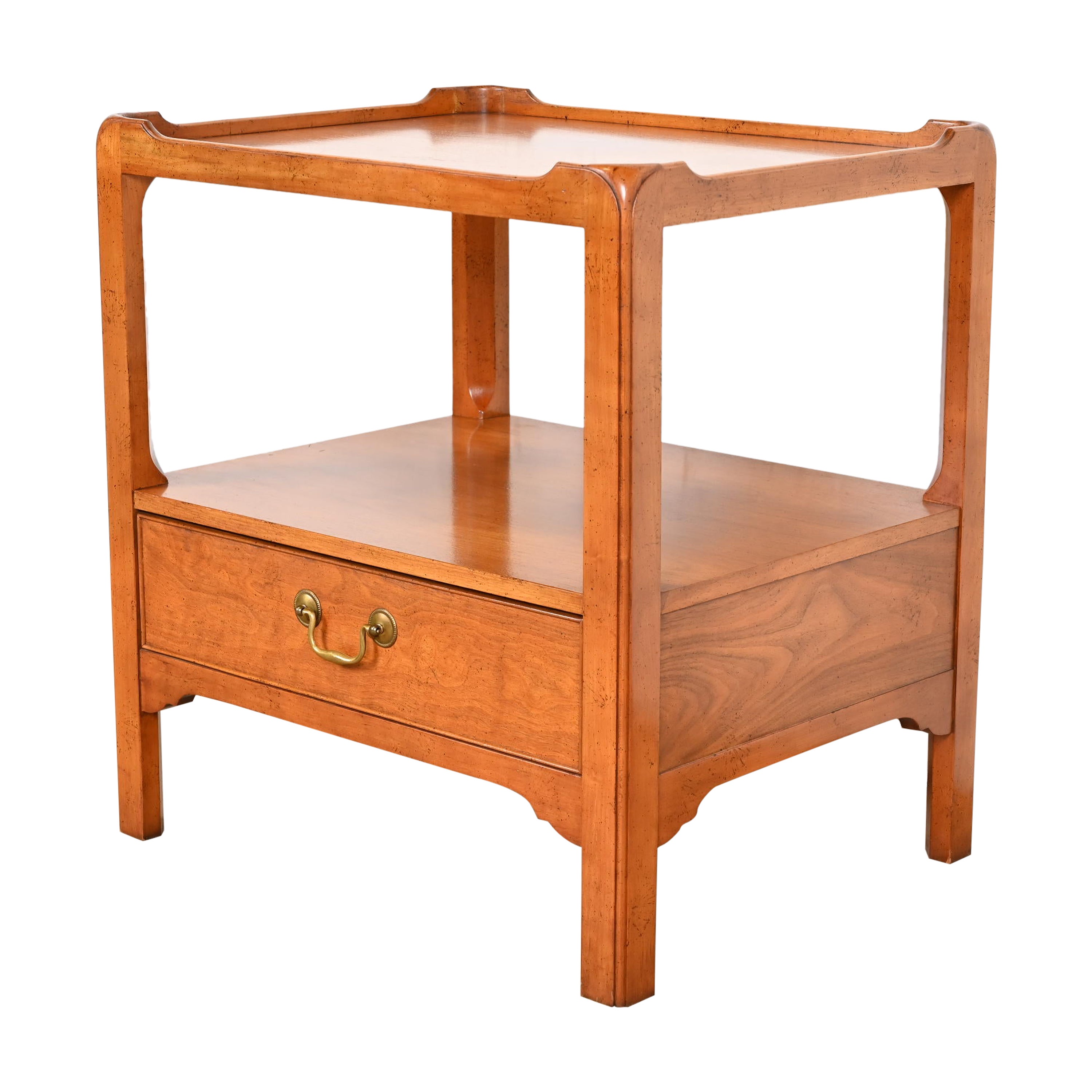 Baker Furniture Georgian Mahogany Two-Tier Nightstand or Side Table