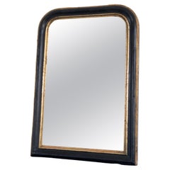 19th Century French Louis Philippe Mirror in Black and Gold