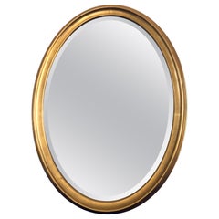 Vintage Facet Cut Oval Giltwood Mirror, 1980s