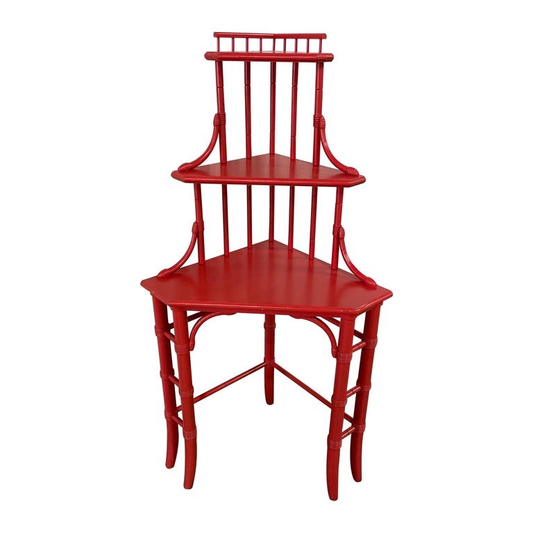Chinoiserie Pagoda Style Painted Corner For Sale at 1stDibs