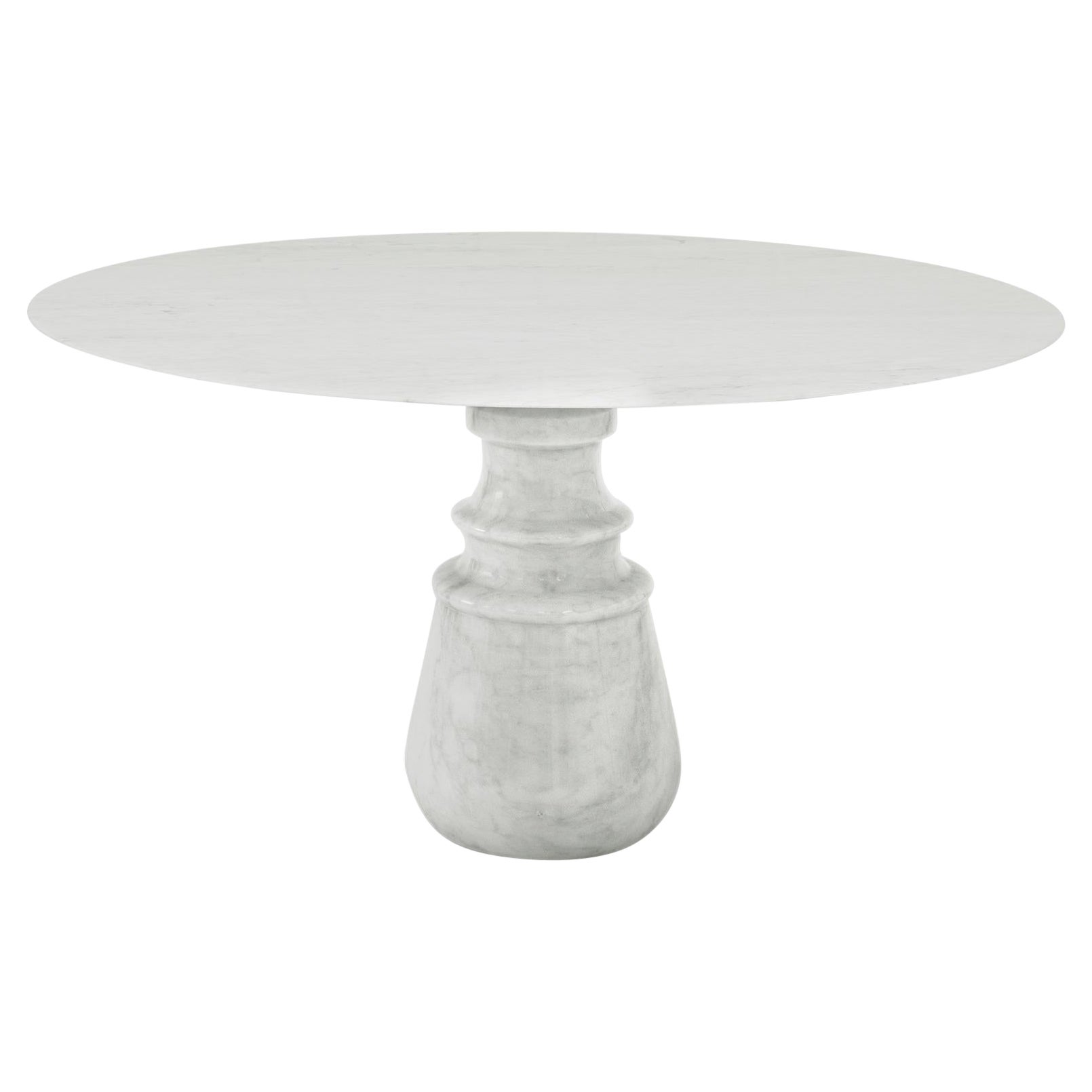 Design Round Table "Chess" in Marble For Sale