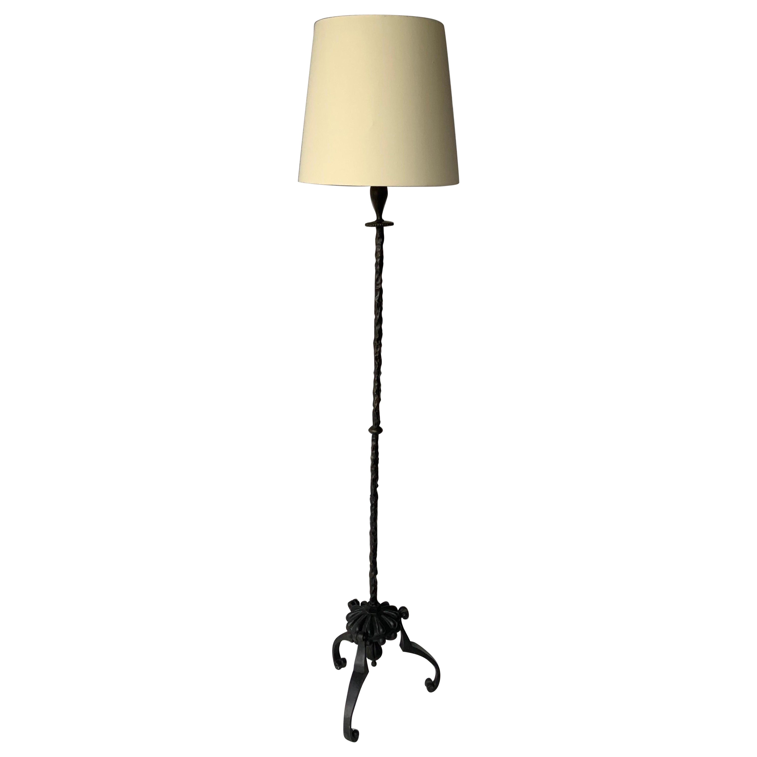 Garouste & Bonetti Bronze Tripod Floor Lamp For Sale