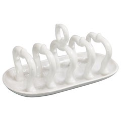 Retro English White Ironstone Toast Rack