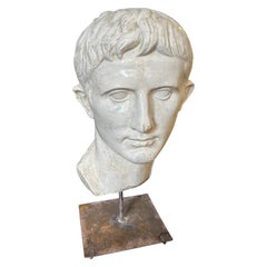 1920s Italian Plaster Bust of Giulio Cesare