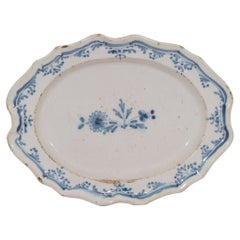 Antique French, 18th Century Glazed Earthenware Rouen Platter