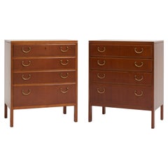 Vintage Pair of Bedside Chests of Drawers by David Rosen for Nordiska Kompaniet