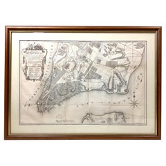 Ancienne carte encadrée d'un plan de la ville de New York telle qu'elle a été évaluée en 1767.