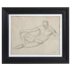 Vintage Charcola Nude Drawing