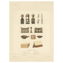 Antique Print of Artifacts from New Guinea