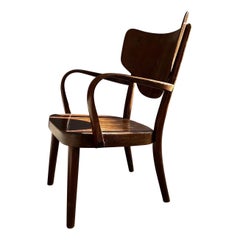 Magnus Stephensen Lounge Chair in Dark Stained Beechwood by Fritz Hansen