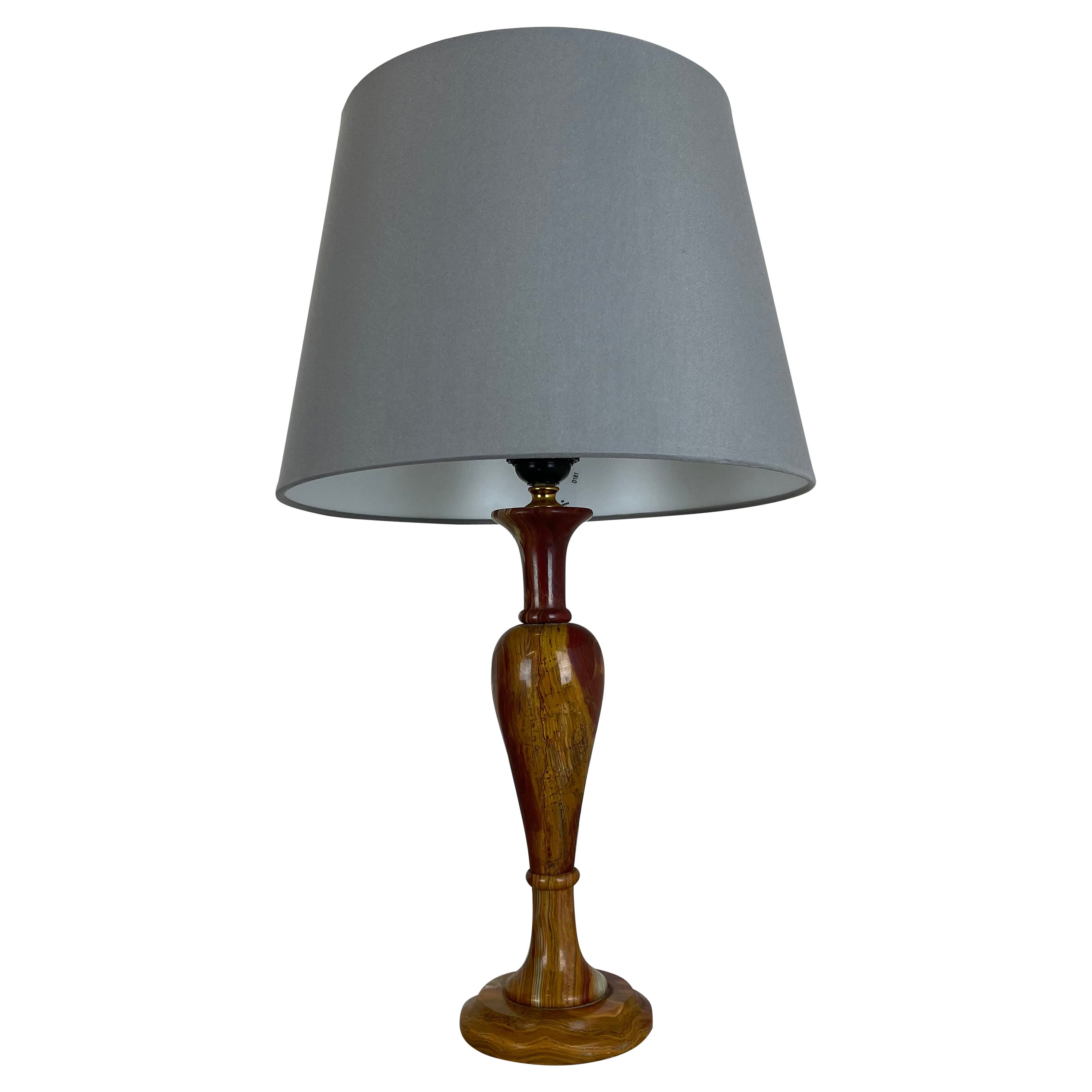 Lampada da tavolo vintage Hollywood Regency con base in marmo d'onice, Italia, anni '60