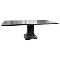 Used Industrial Blackened Steel Pedestal Table