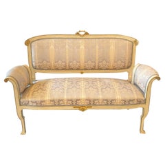 Elegant Art Nouveau Italian Used Upholstered Sofa