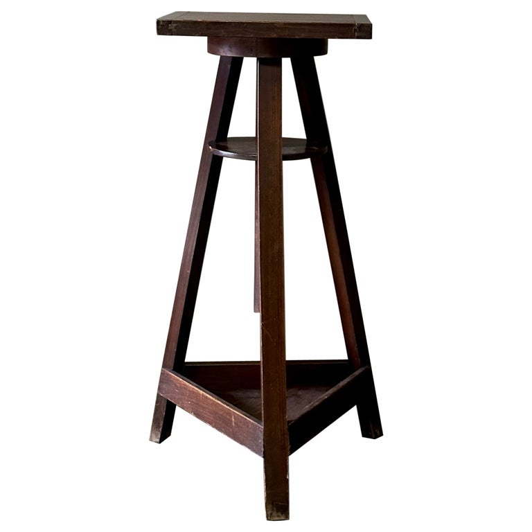 Wooden Sculpture Studio Pedestal For Sale at 1stDibs