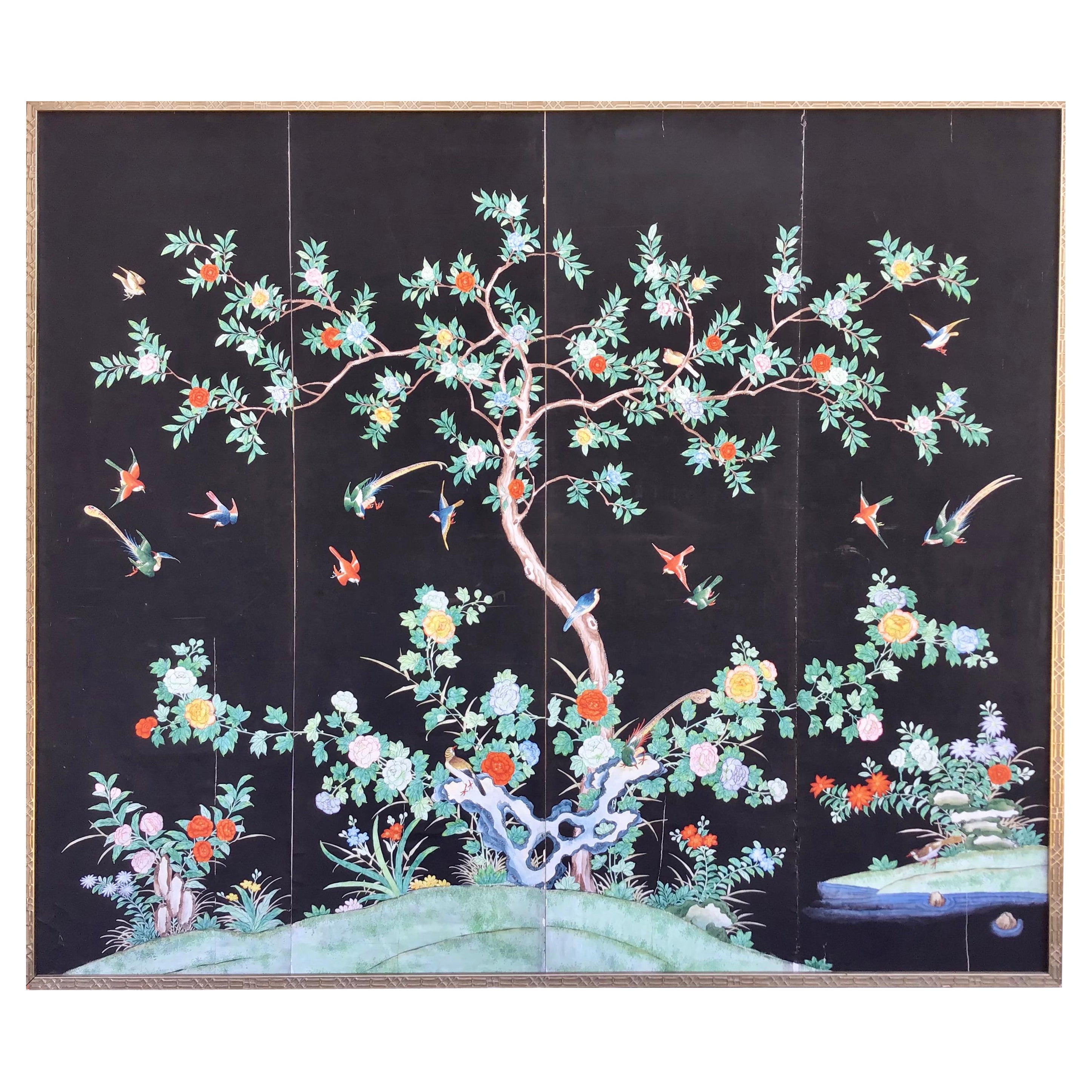 Hand Painted Chinoiserie Wallpaper Panels