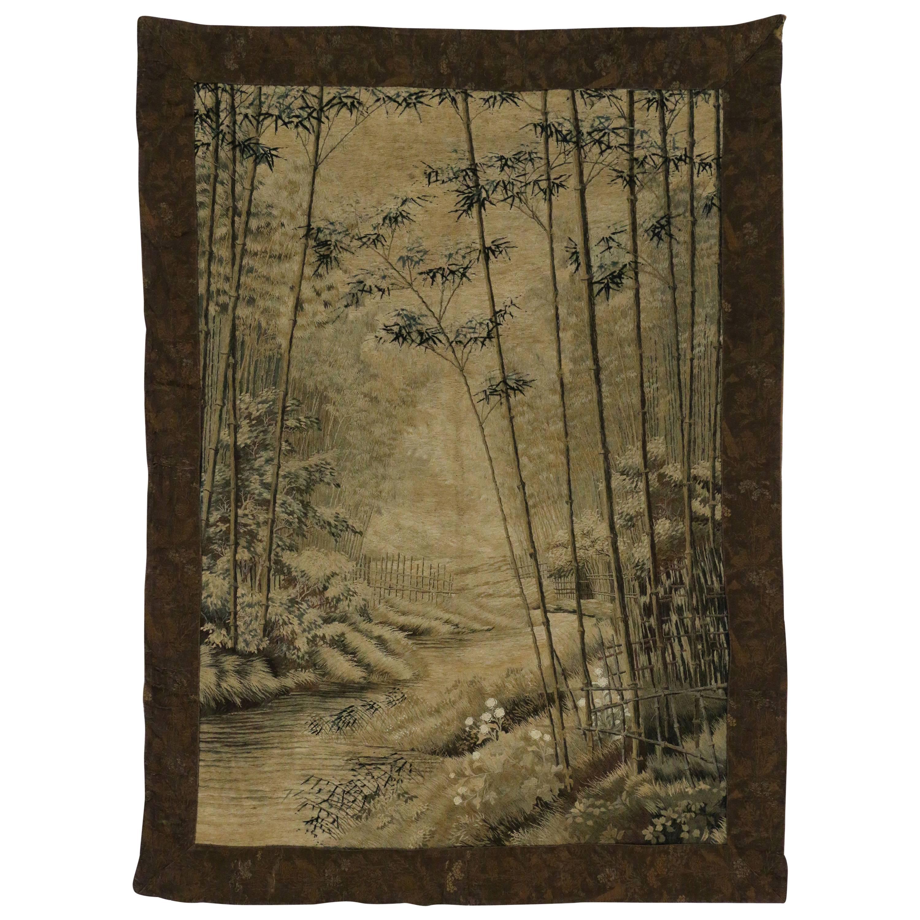 Antique Chinese Silk Embroidered Tapestry