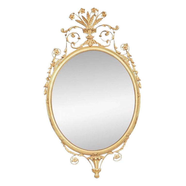 Fine Carver's Guild Adam Style Gilt Beveled Mirror For Sale