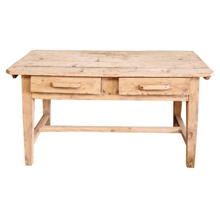 19th Century French Pine Table Pine Rustic Farmhouse Style