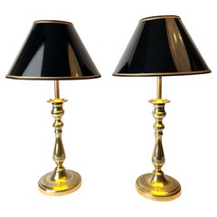 Antique Pair of Table Lamps, Originally Empire Candlesticks