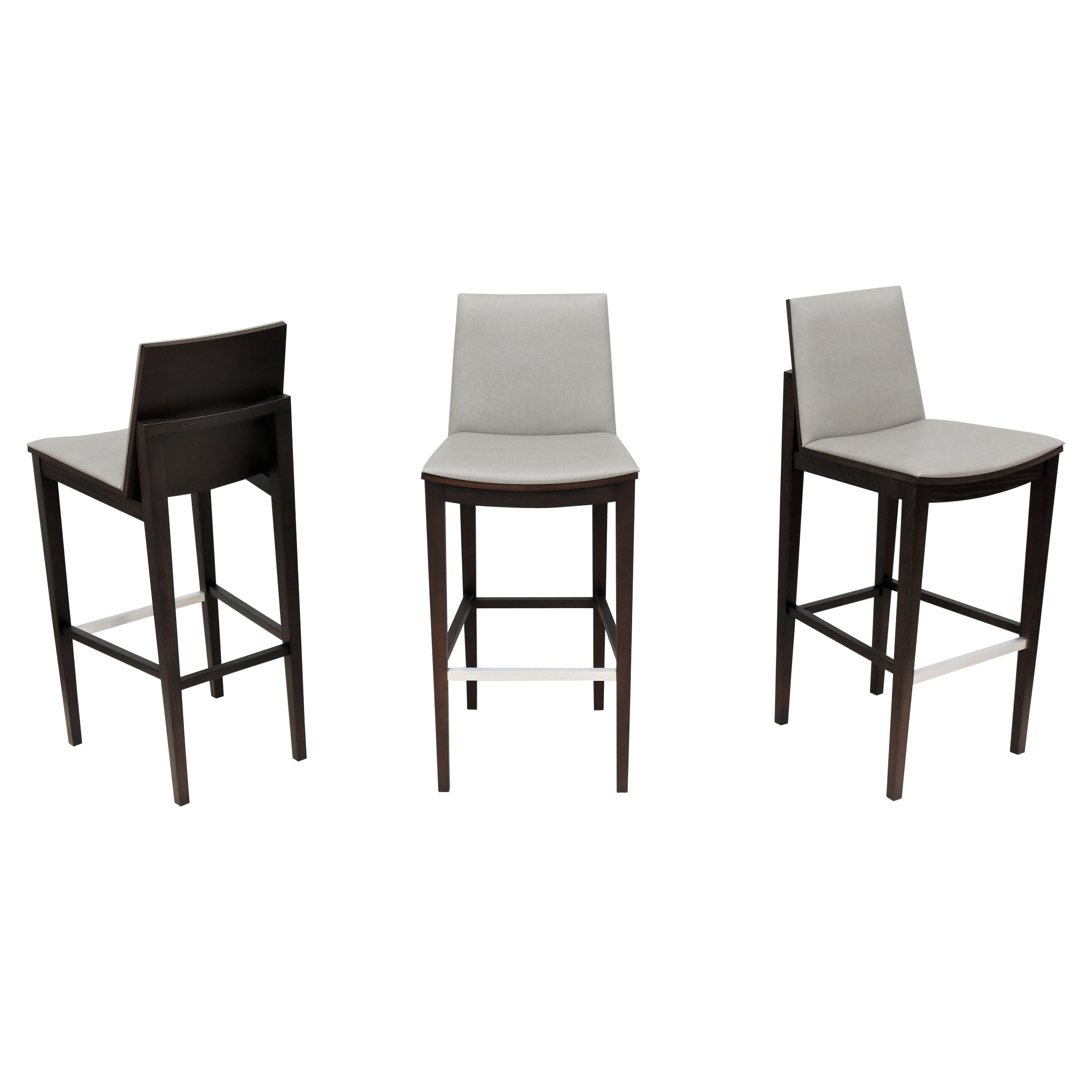 Contemporary Modern Kevin Stark for Hbf Ash Wood Carlyle Barstool, Set of 3 For Sale