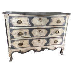 Antique 18th Century Painted Country French Louis XV Commode, Chest
