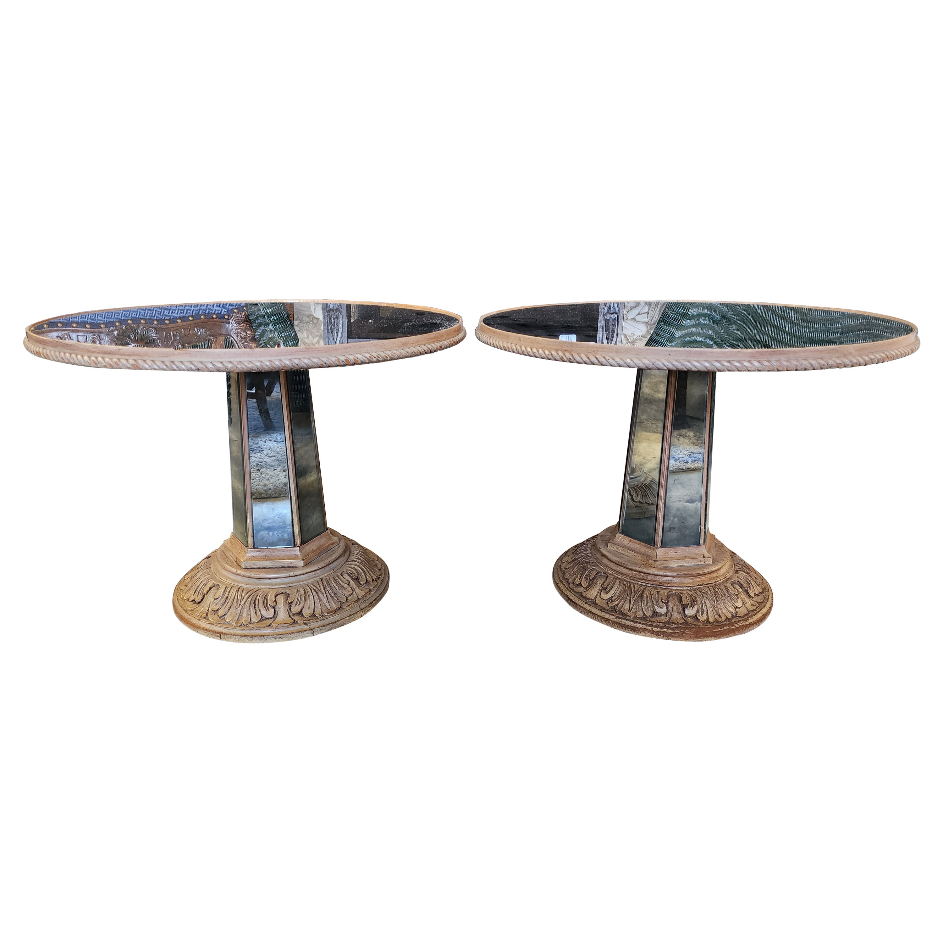 Mirrored Tables A Pair For Sale