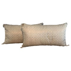 Pair of King Silver Beaded & Embroidered King Size Pillows from Luxe Bedding Set