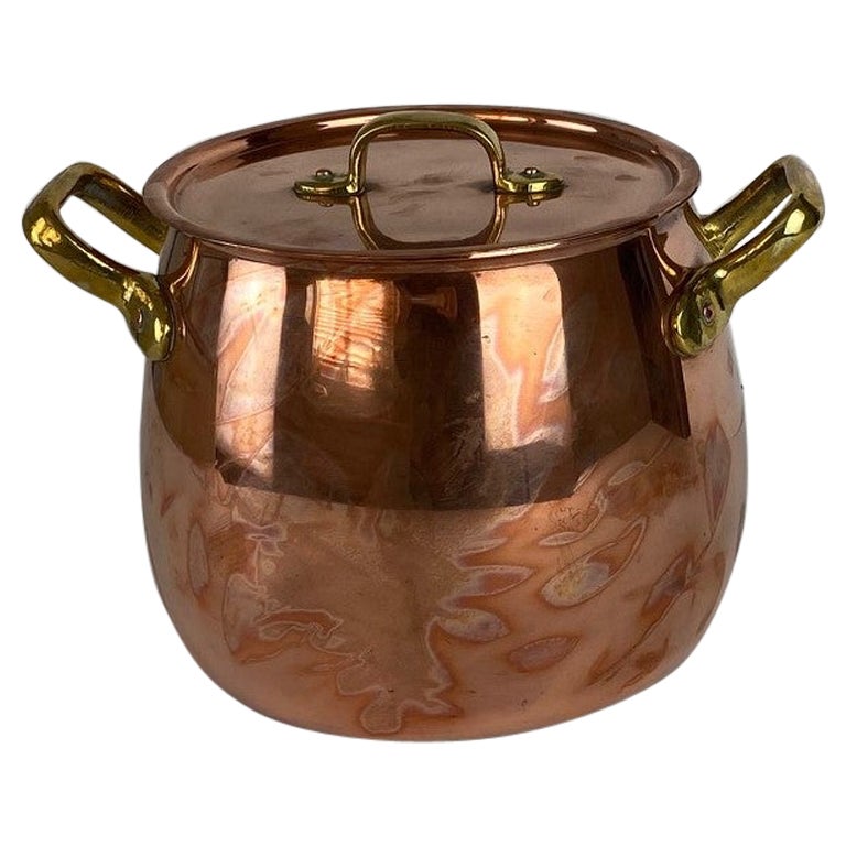 Copper Pot with Lid For Sale