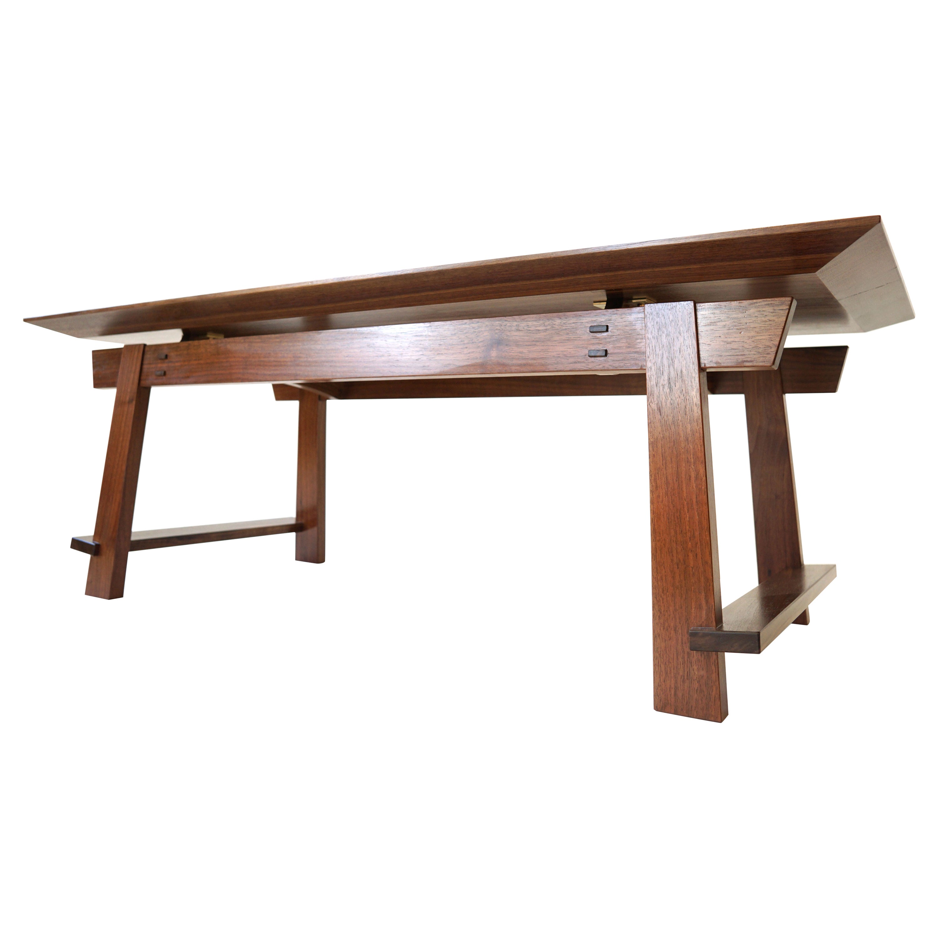 Rilley Coffee Table, Exposed Joinery, Handcrafted in Walnut For Sale