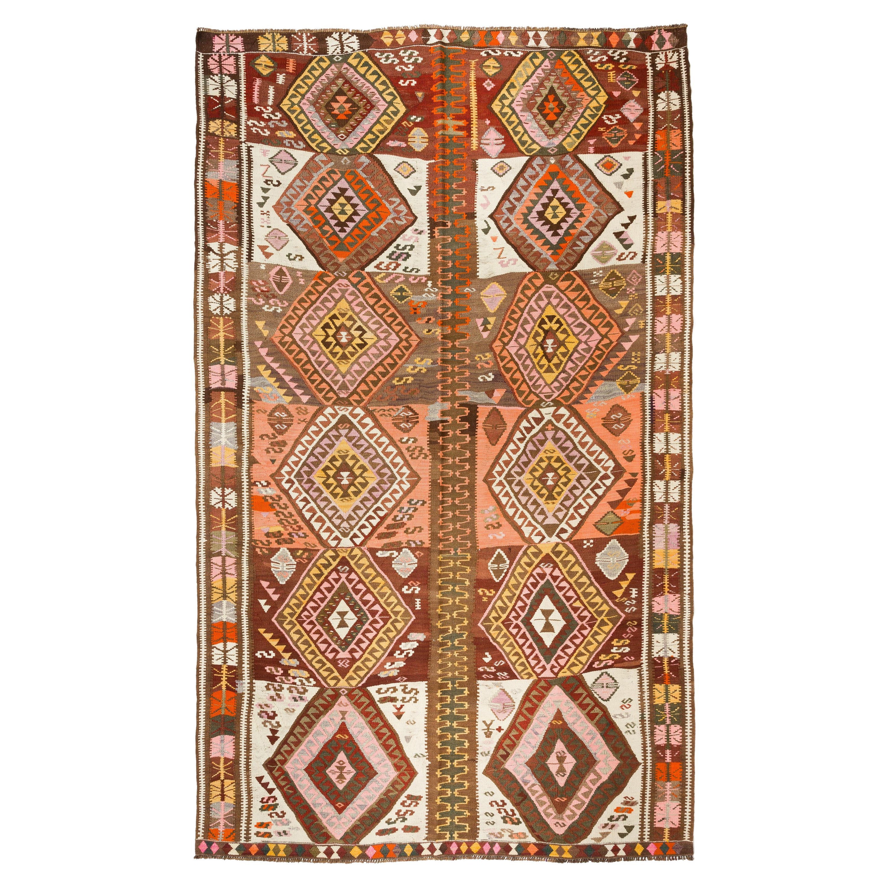Vintage Kars Kilim Rug Old Anatolian Turkish Carpet