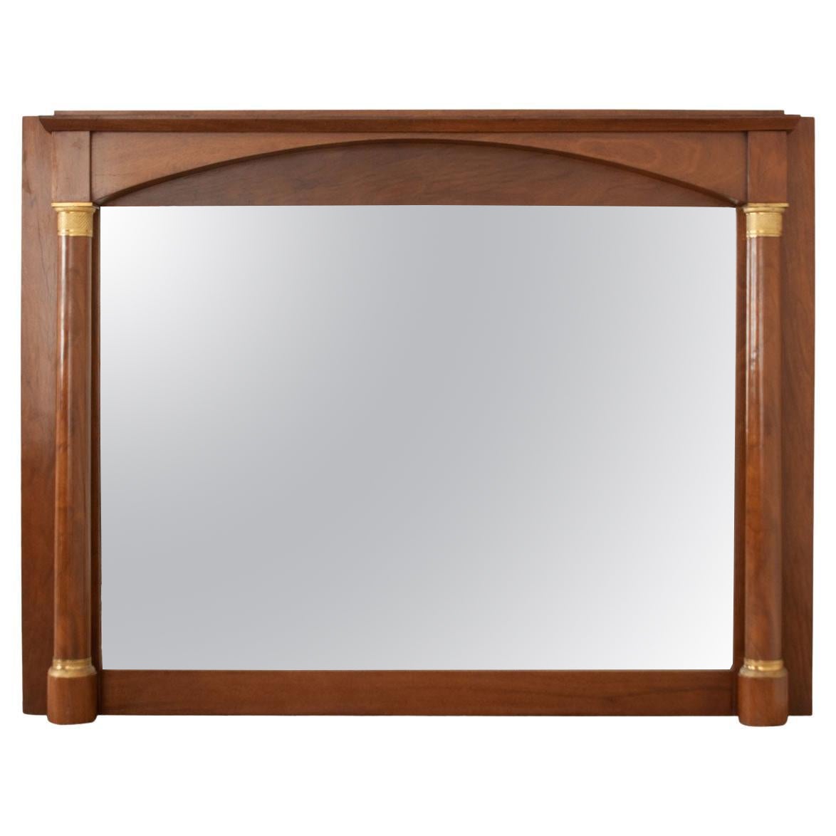 French Empire Mahogany Mantle Mirror For Sale