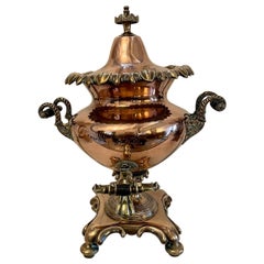 Samovar / Urne à thé antique en cuivre et laiton de qualité victorienne 