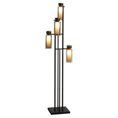 Contemporary Floor Lamp 'Osman 560.64' by Tooy, Black & Smoke Glass