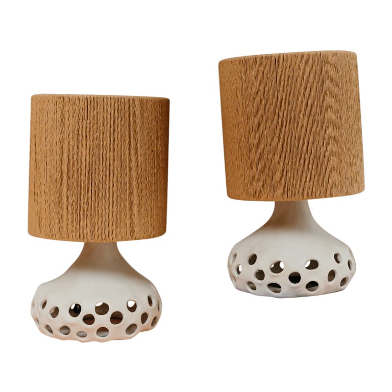 Paar Tischlampen aus Keramik ... 