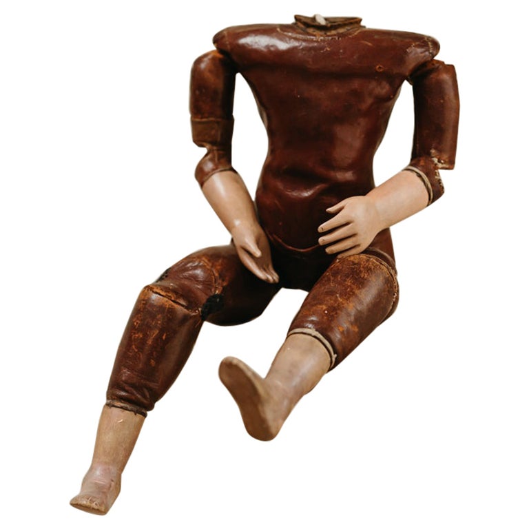 19th century French leather articulated mannequin For Sale at 1stDibs