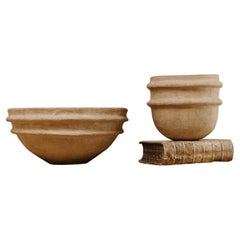 Conjunto de cuenco/jarrón/jardinera grande y pequeño de papel maché