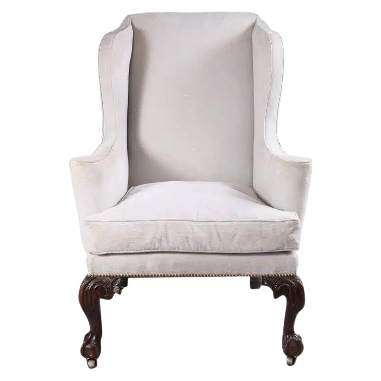 George II Mahogany Wing Chair For Sale