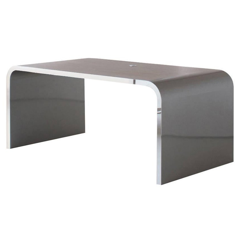Executive Waterfall Metal-Schreibtisch aus Metall im Art déco-Stil, Streamline-Design, Deutschland, 2015