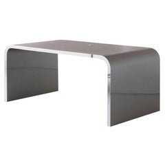 Vintage Executive Waterfall Metal Desk in Art Deco, Streamline Design, Germany, 2015