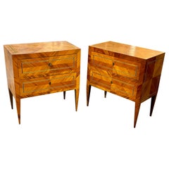 Pair of Neo-Classical Inlaid Walnut Side Tables
