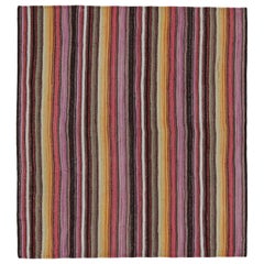 Vintage Persian Kilim with Polychromatic Stripes, Panel Style by Rug & Kilim