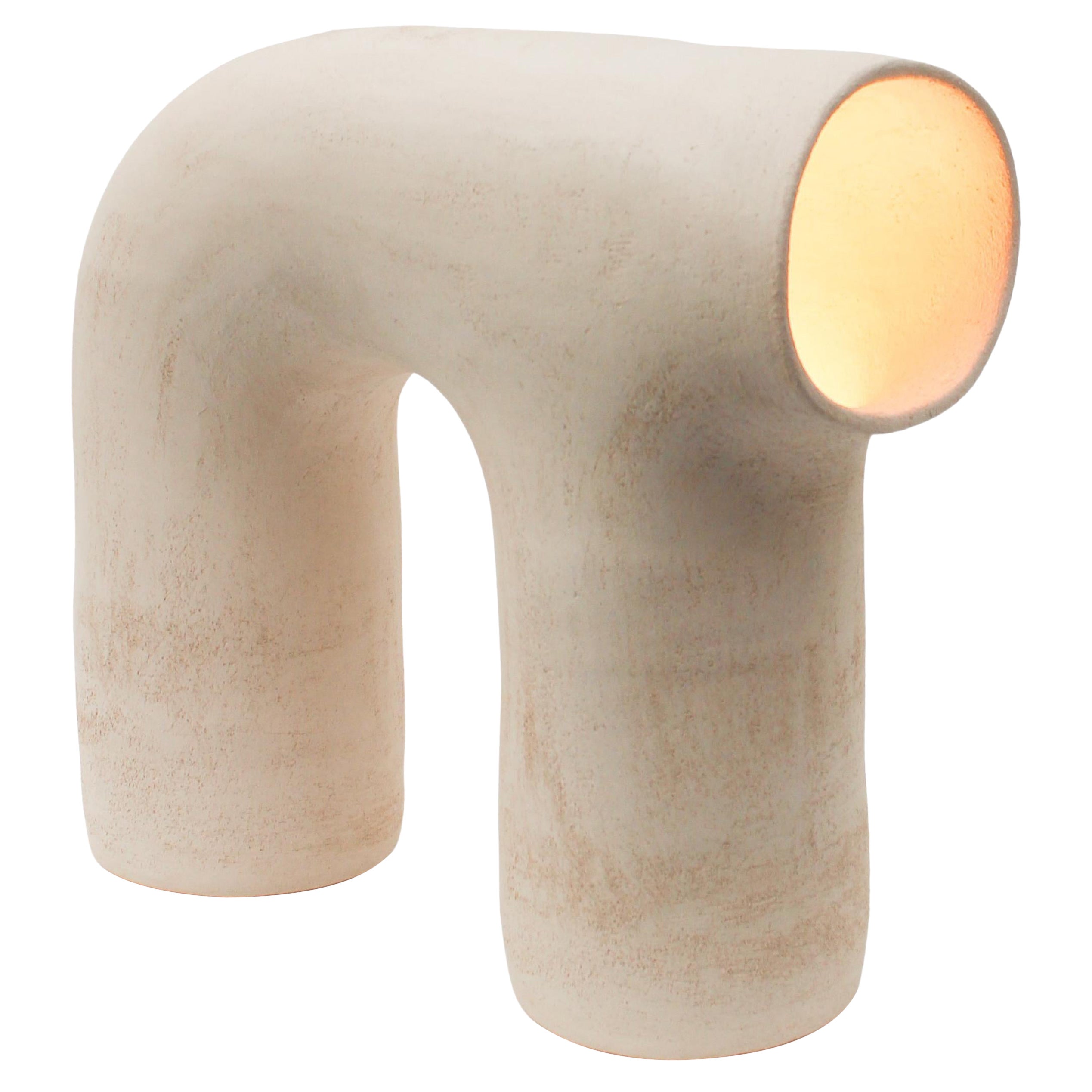Arche #4 White Stoneware Lamp by Elisa Uberti