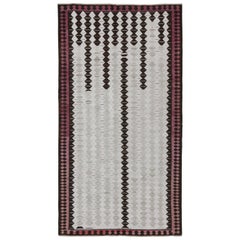 Tapis et Kilim persan Shahsavan vintage gris et marron à motif géométrique