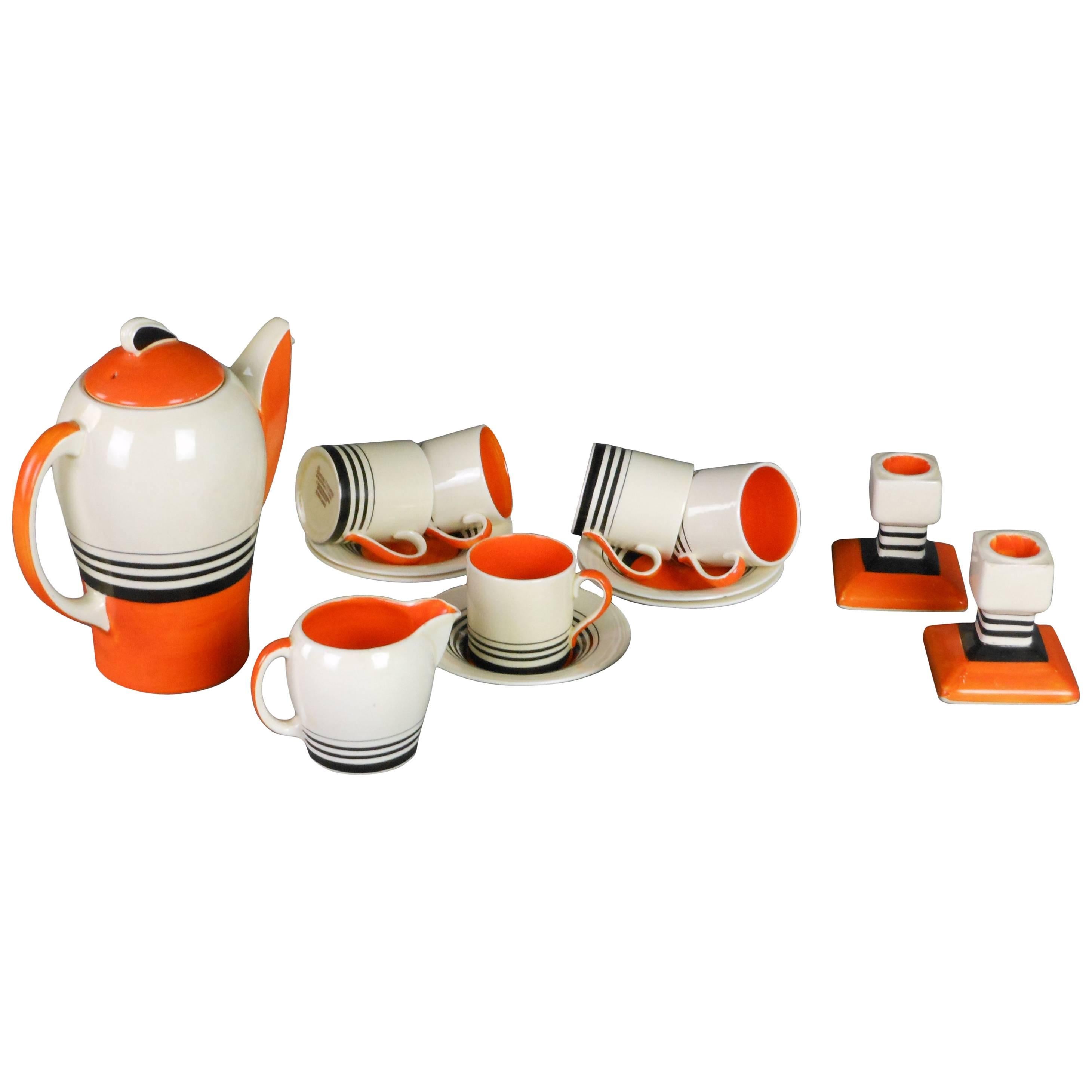 English Art Deco Coffee Set by Susie Cooper For Sale