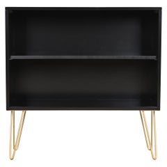 Paul McCobb Planner Group Black Lacquered Bookcase on Hairpin Legs, 1950s