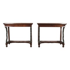 Antique Pair of 19th Century Italian Console Tables