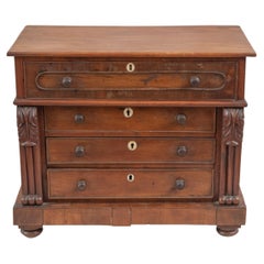 Antique Late 19th Century Mini 4 Drawer Mahogany Dresser