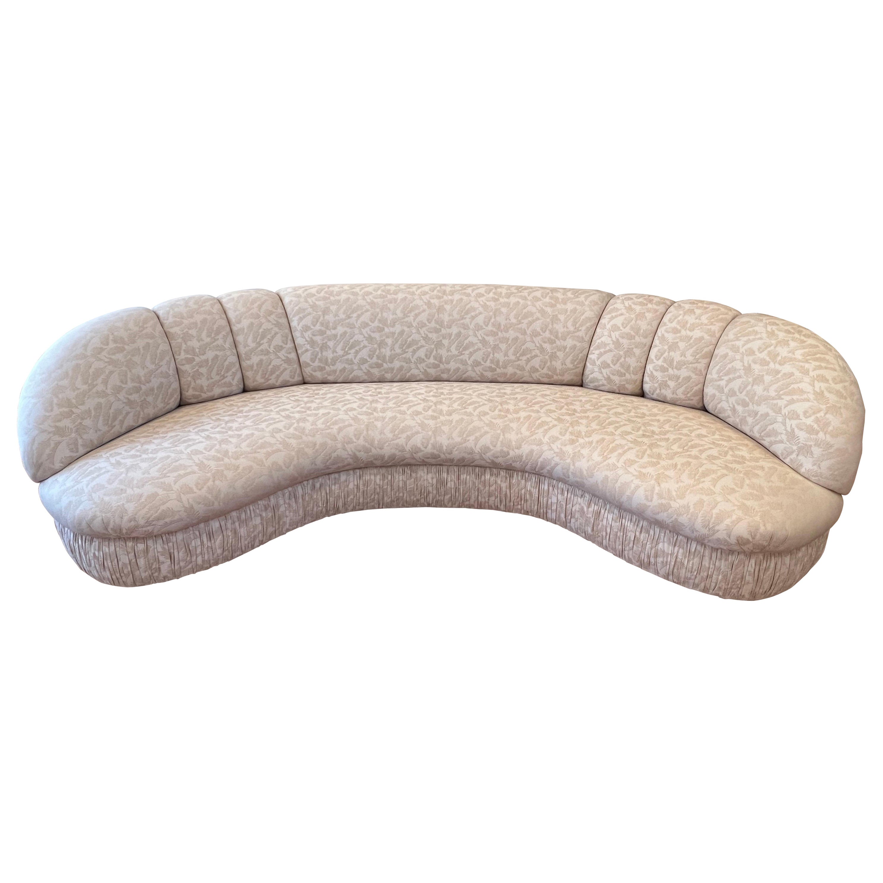 1980s Postmodern Curvy Kidney Sofa For Sale