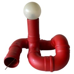 Pop Art Metal Pipe Design Floor Lamp or Table Lamp by Wavin, 1970s, Italy