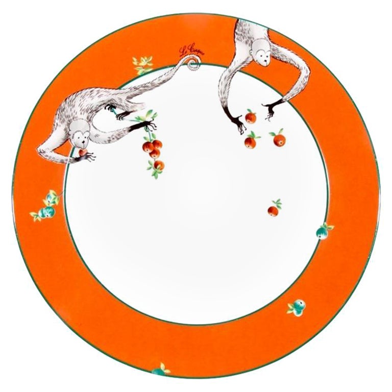 Six Le Cirque N.Y. Orange Bernardaud Limoges Dinner/ Service Monkey Plate
